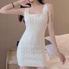 Sleeveless Mini Sheath Dress Off-white - One Size
