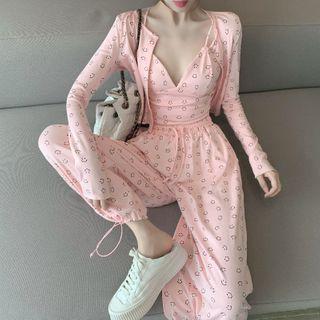 Smiley Face Cardigan / Camisole Top / Pants