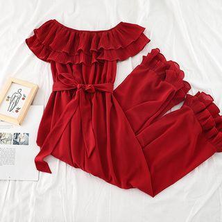 Ruffled Trim Chiffon Playsuit