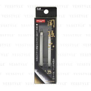 Kai - Seki No Magoroku Tweezer Set With Pouch 2 Pcs