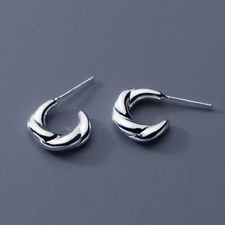 Sterling Silver Mini Open Hoop Earring 1 Pair - S925 Silver - Silver - One Size