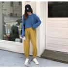 Long-sleeve Plain T-shirt / Harem Pants