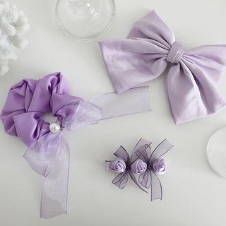 Bow Barrette / Ribbon Scrunchie / Flower Hair Clip
