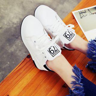 Color Panel Platform Lace Up Sneakers