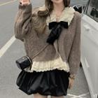 Two-tone Ribbon Knit Sweater / Skirt