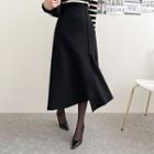 Asymmetric A-line Maxi Skirt Black - One Size