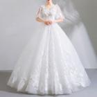 V-neck Ball Gown Wedding Dress