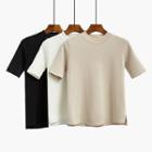 Plain Short Sleeve Knit T-shirt