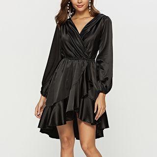 Open Back Long Sleeve A-line Dress