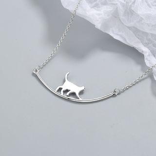 Cat Necklace 1pc - Silver - One Size