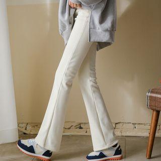 Ribbed Napped Boot-cut Leggings