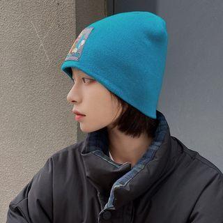 Cartoon Applique Knit Beanie
