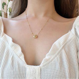 Heart Pendant Alloy Choker Gold - One Size