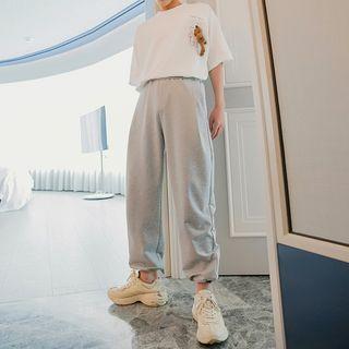 Drawstring Printed Jogger Sweatpants