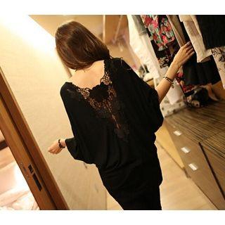 Lace Panel Batwing-sleeve Tunic
