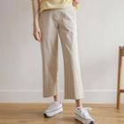 Buttoned-tab Wide-leg Pants