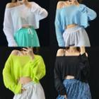 Loose-fit Cropped Light Knit Top
