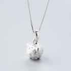 999 Sterling Silver Pig Charm Without Chain - Silver - One Size