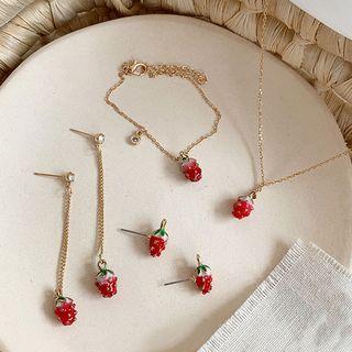 Glaze Strawberry Dangle Earring