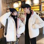 Couple Matching Lettering Hooded Puffer Jacket