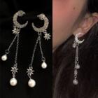 Moon Earring 0015a - 1 Pair - 925 Silver - One Size