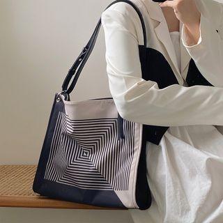 Pattern Nylon Tote Bag Off-white - One Size