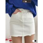 Cutout Fray-hem Miniskirt