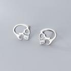 925 Sterling Silver Skull Earring 1 Pair - S925 Silver - As Shown In Figure - One Size