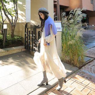 Round-neck Chiffon Long Dress