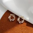 Alloy Faux Pearl Branches Hoop Earring