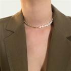Freshwater Pearl Alloy Choker A - Gold - One Size