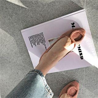 Textured Faux-suede Kitten-heel Pumps