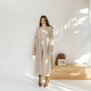 Open Long Knit Cardigan & Sash