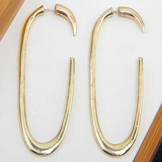 Alloy Open Oval Earring 1 Pair - Gold - One Size