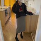 Lettering Sweater / Midi Skirt / Set