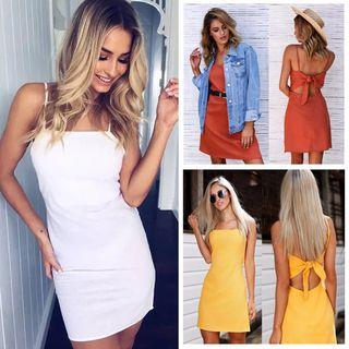 Tie-back Strappy Mini Dress