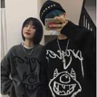 Long-sleeve Lettering Printed Sweatshirt