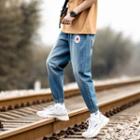 Logo Print Harem Jeans