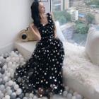 Glitter Sleeveless Evening Gown