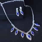 Set: Rhinestone Water Drop Earring + Necklace