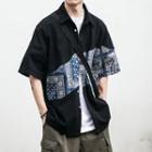 Short-sleeve Paisley Print Panel Shirt