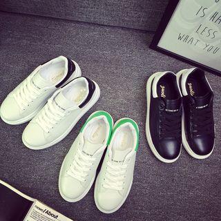 Contrast Heel Tab Platform Sneakers
