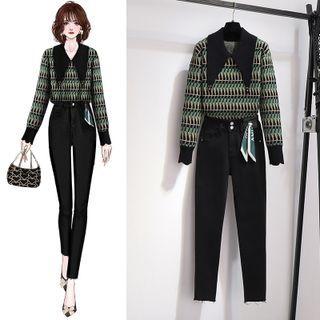Patterned Sweater / Skinny Jeans / Set