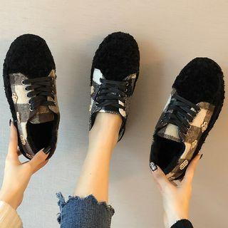 Check Fleece Lined Sneakers