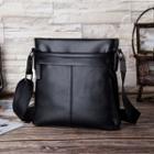 Square Faux-leather Crossbody Black - One Size