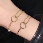 Hoop Layered Stainless Steel Bracelet Gold - One Size
