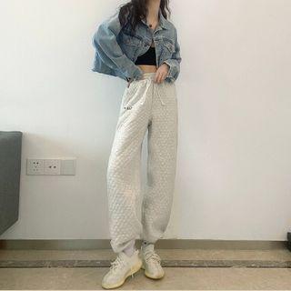 Quilted Drawstring Sweatpants