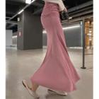 Shirred Maxi Mermaid Skirt