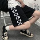 Elastic Waist Heart Checkered Sport Shorts