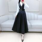 Midi A-line Jumper Dress With Belt